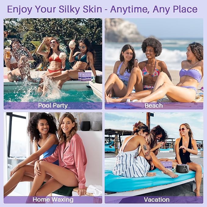 BLITZWAX Brazilian and Bikini Waxing Kit for Women, Hard Wax Warmer for Face, Legs, and Body, At Home Hair Removal Kit, Beginner Friendly, Quick Heating, 28 Accessories-BrightBean Baby