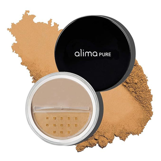 Alima Pure Matte Foundation Loose Mineral Powder Foundation Makeup, Loose Powder Makeup Oil Free Talc Free Powder, Natural Makeup Mineral Foundation Full Coverage Natural Foundation Powder .15 oz/4.5g-BrightBean Baby