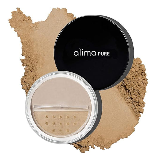 Alima Pure Matte Foundation Loose Mineral Powder Foundation Makeup, Loose Powder Makeup Oil Free Talc Free Powder, Natural Makeup Mineral Foundation Full Coverage Natural Foundation Powder .15 oz/4.5g-BrightBean Baby