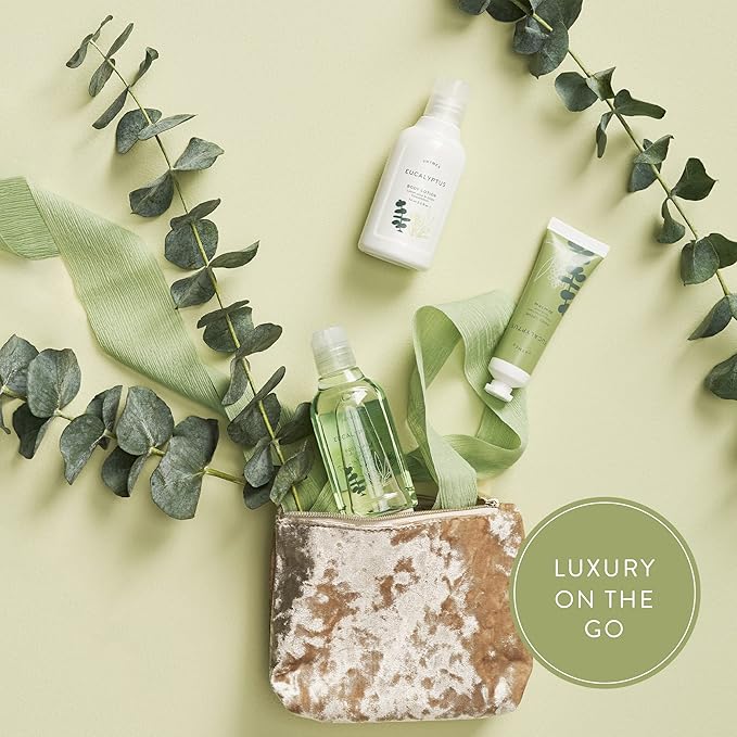 Thymes Travel Set and Beauty Bag - Contains Body Wash, Body Lotion & Hand Cream - Eucalyptus-BrightBean Baby