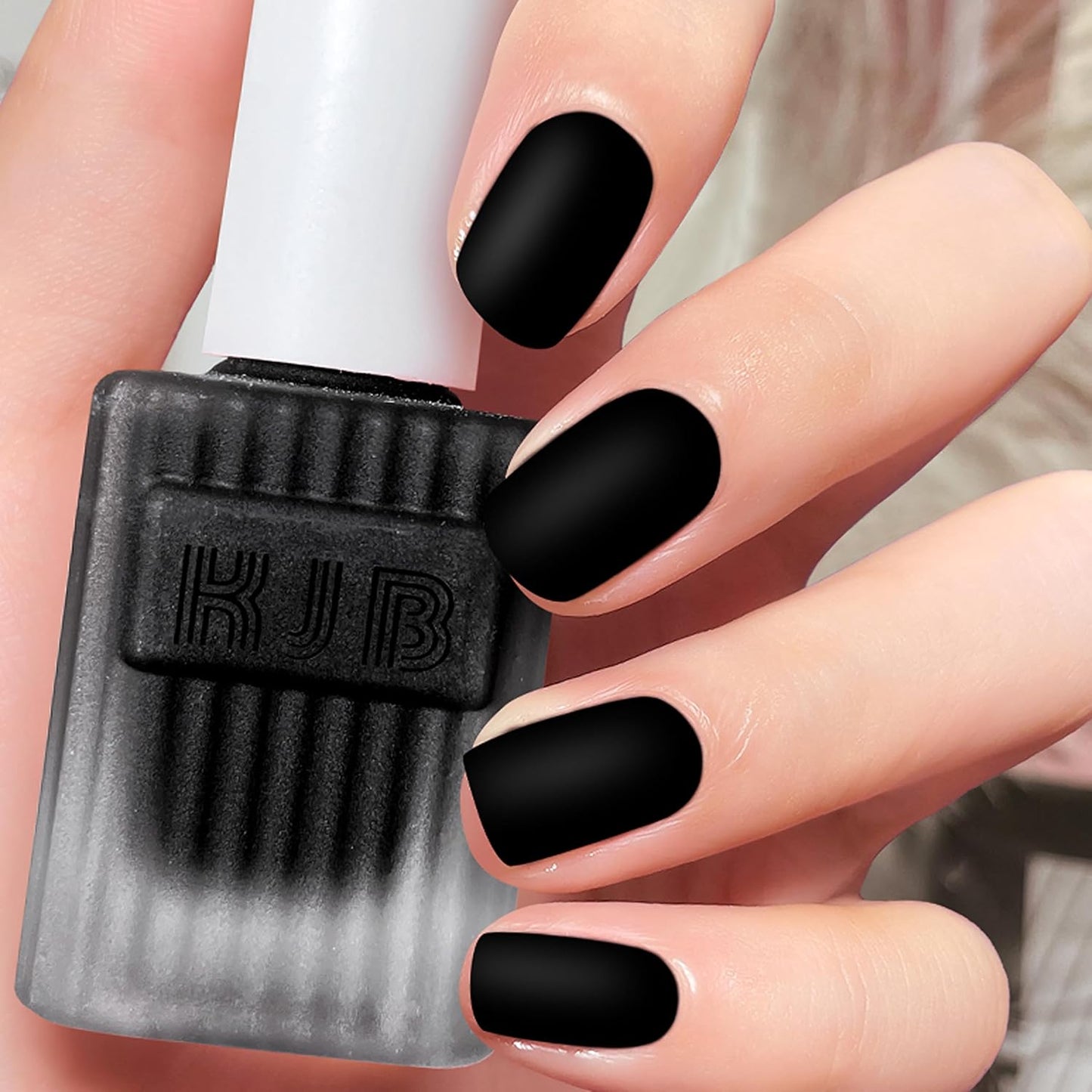 Matte Black Nail Polish - Matte Finish Black Fingernail Polish - Fast Drying Nail Varnish Mist Effect - Silky Velvet Nail Lacquer For Women Girls Manicure DIY at Home - No Need Bake-BrightBean Baby