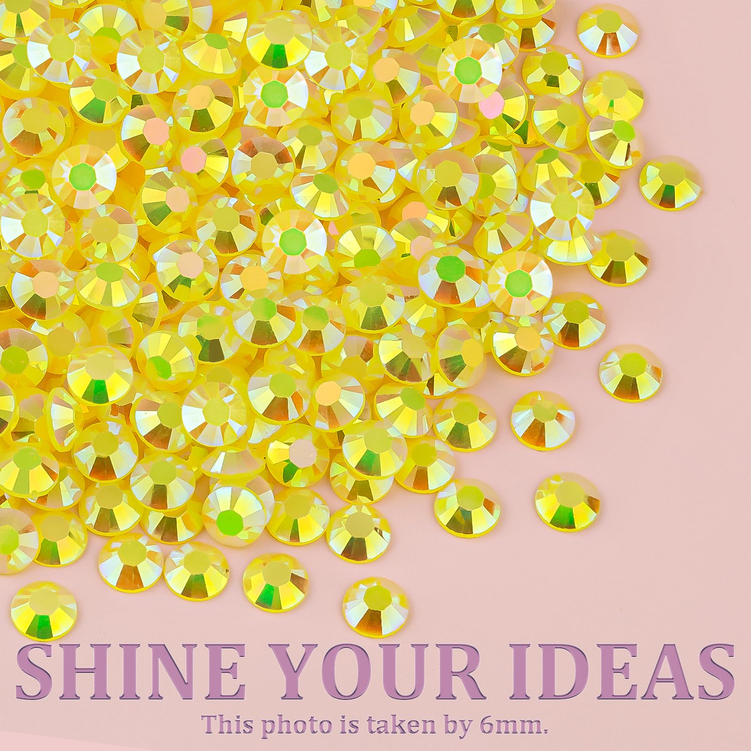 Resin Jelly Rhinestones for Crafting with B7000 Jewelry Glue, 2 Boxes Lemon Yellow AB Flatback Crystals with 3Pcs 10ml Glue, Bedazzling Non Hotfix Gems for DIY Tumblers Clothing Shoes Manicure-BrightBean Baby