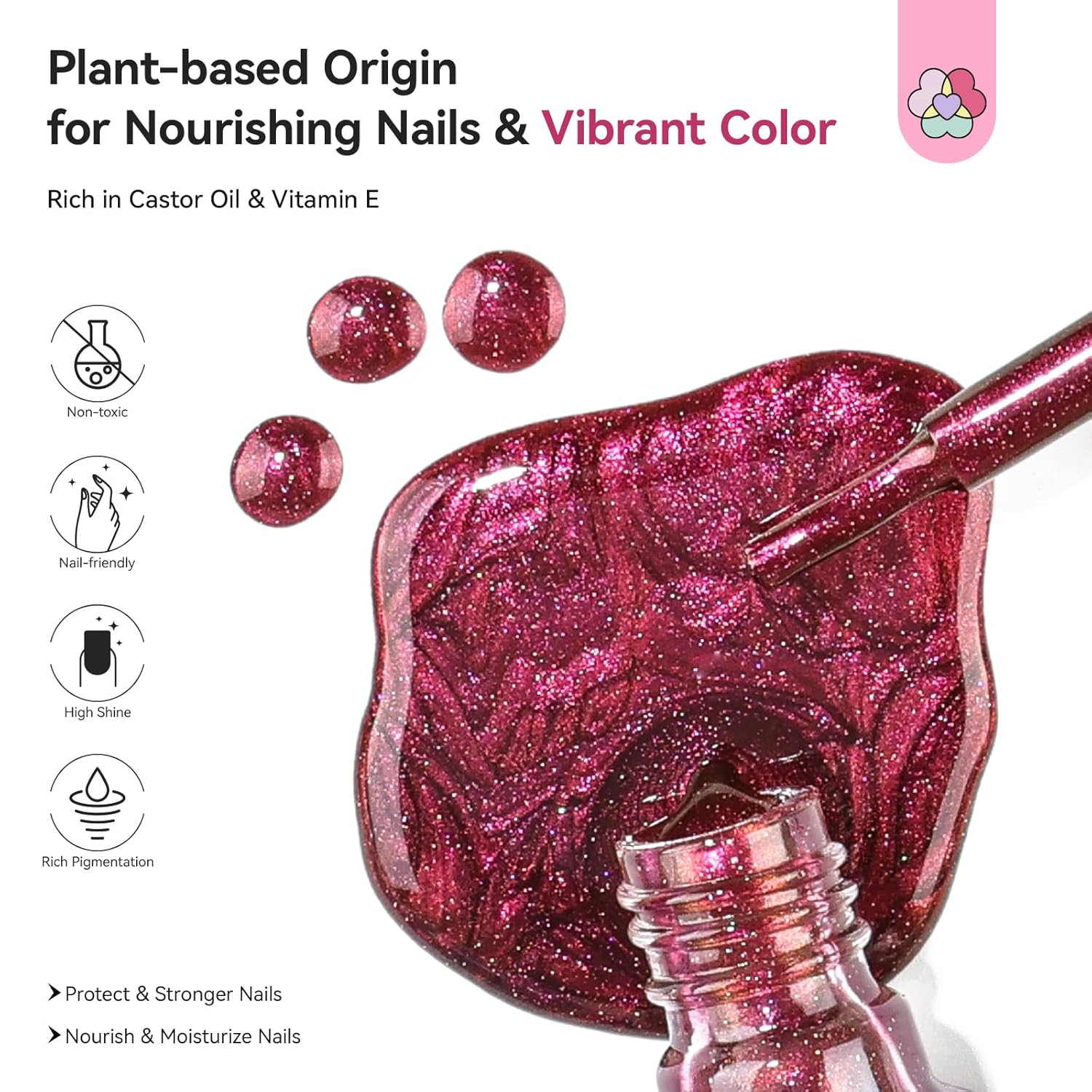 SAVILAND Color Artistry Chameleon Nail Polish - 7 Days Shimmer Dark Purple to Gold Color Shift Fast Dry Fingernail Polish, Metallic Sparkly Shiny Nail Lacquer Nail Art Salon Home-BrightBean Baby