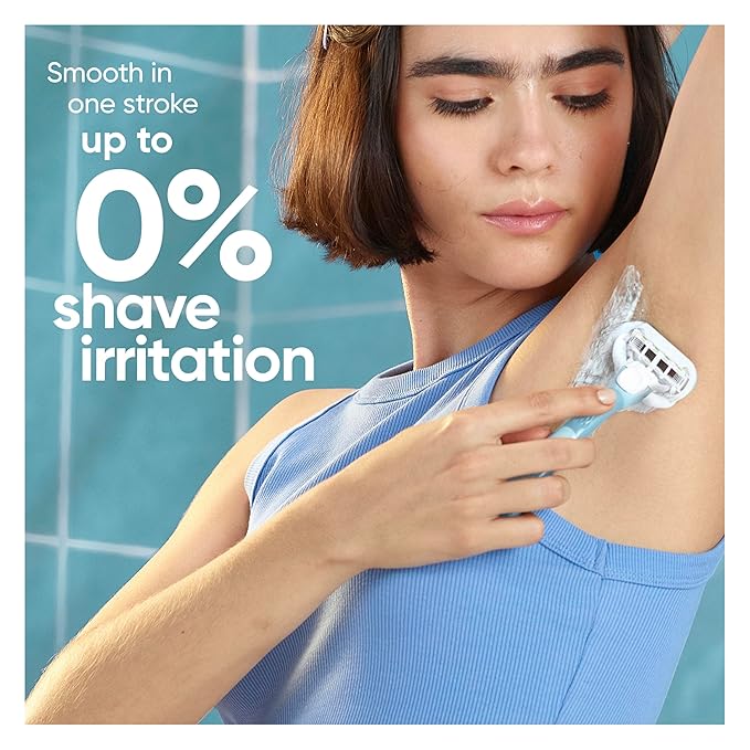 Gillette Venus Extra Smooth Razor for Women, Includes 1 Reusable Razor Handle + 4 Refills, 5-Bladed, Ergonomic No-Slip Gel Handle and Shower Holder