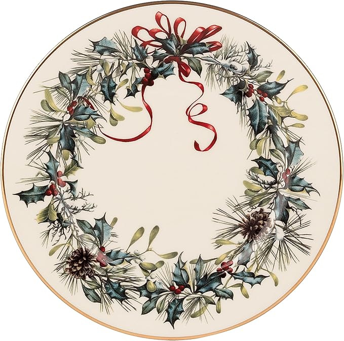 Lenox 185518002 Winter Greetings Dinner Plate, Christmas Dinnerware