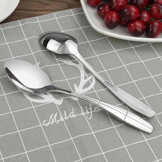 12 Pieces Stainless Steel Dinner Spoons, Silverware Table Spoons