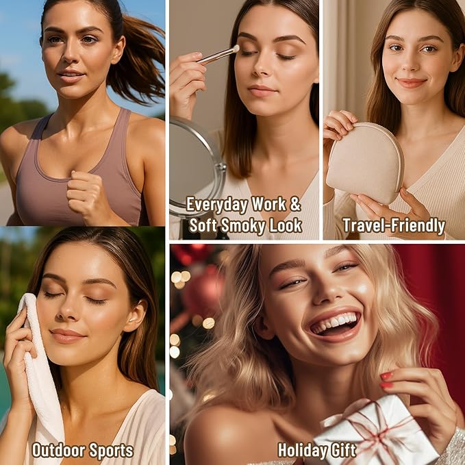 6 Colors Mini Naked Eyeshadow Makeup Palette Neutral Nude Smoky Eye Shadow Taupe & Brown Matte Make Up Pallet with Mirror Highly Pigmented Long Lasting Waterproof Travel Size Gift Kit 01-BrightBean Baby