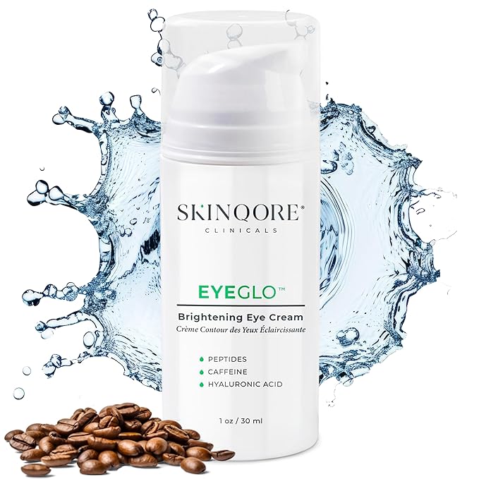 EyeGLO Caffeine Eye Cream for Dark Circles, Eye Bags, and Puffiness | Under Eye Treatment for Women with Peptides, Antioxidants, Hyaluronic Acid | Natural Brightening Eye Cream - 1 Oz-BrightBean Baby