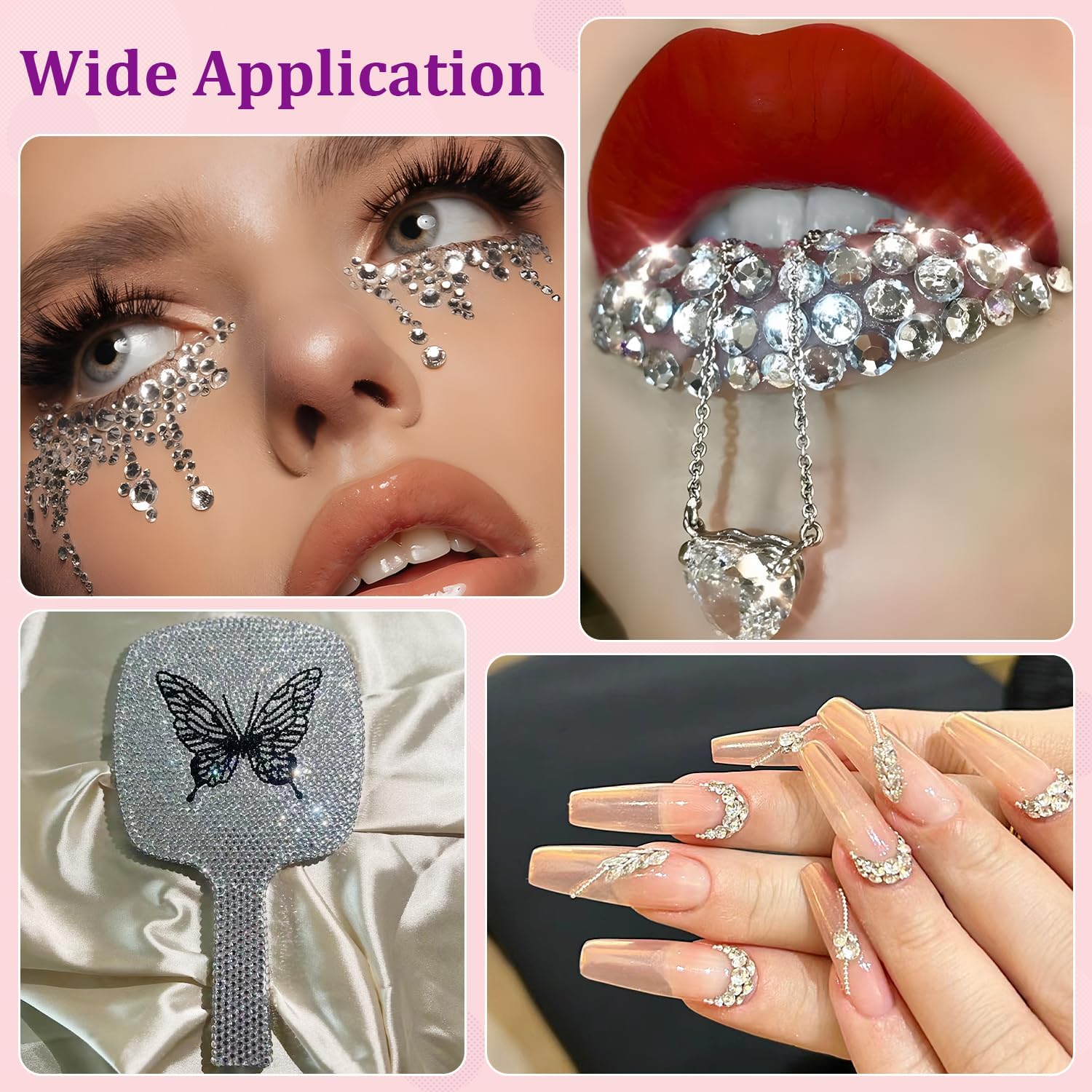 30000Pcs Resin Rhinestones for Bedazzling with Tweezers, Clear Rhinestones for Crafting with B7000 Jewelry Glue for DIY Crafts Clothing Tumblers Shoes Fabric Nail Art-BrightBean Baby