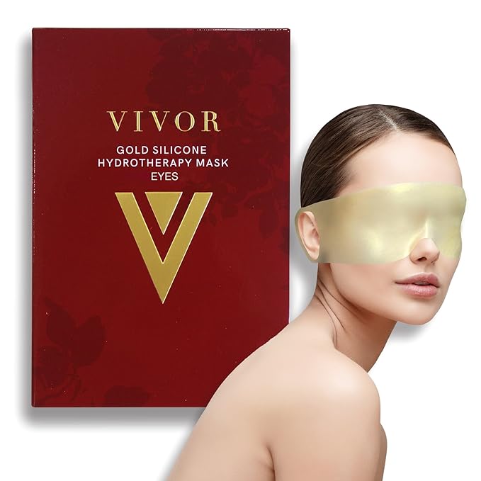 Vivor Gold Silicone Reusable Eye Mask - Luxurious Hydrotherapy Anti aging Experience to Reduce Eye Bags, Crow's Feet, Wrinkles, and Fine Lines. Reusable Up To 100 Times!-BrightBean Baby