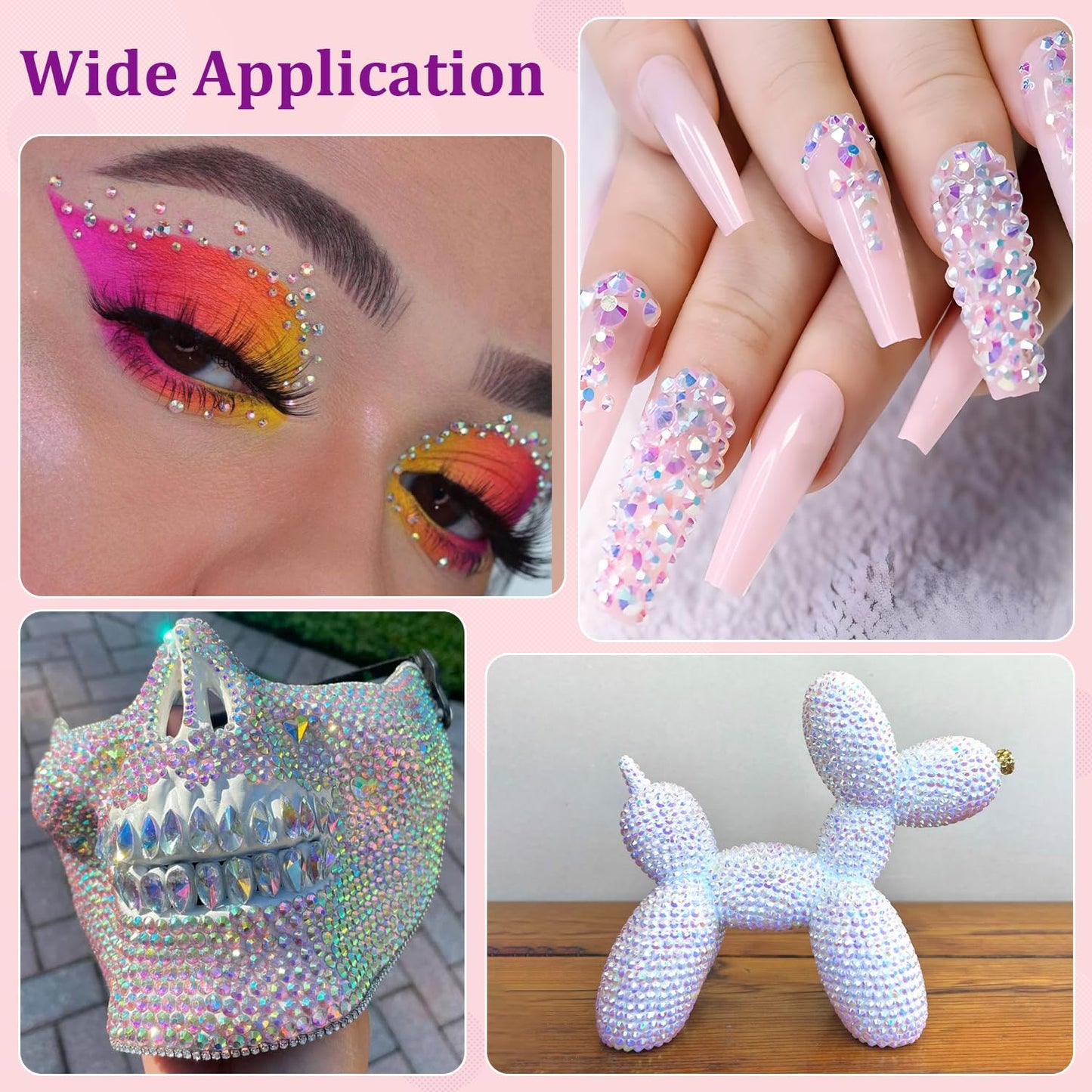 25000Pcs Resin Jelly Rhinestones for Crafting, Transparent AB 2-6mm Mixed Sizes Non Hotfix Flatback Gems, Bedazzling Crystal for DIY Crafts Clothing Tumblers Mugs Shoes Fabric Nail Art-BrightBean Baby