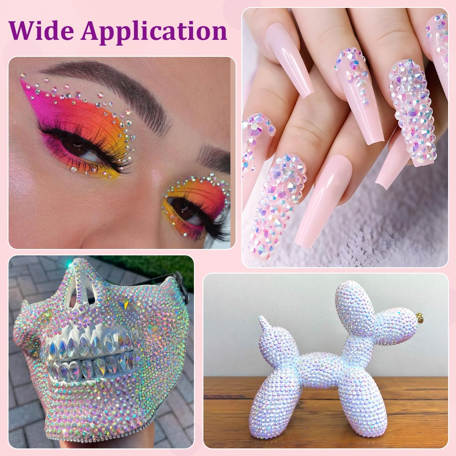 30000Pcs Resin Jelly Rhinestones with Tweezers for Crafting, Transparent AB Flatback Gems, Bedazzling Crystal with 3Pcs 10ml B7000 Jewelry Glue for DIY Crafts Clothing Tumblers Shoes Fabric Nail Art-BrightBean Baby