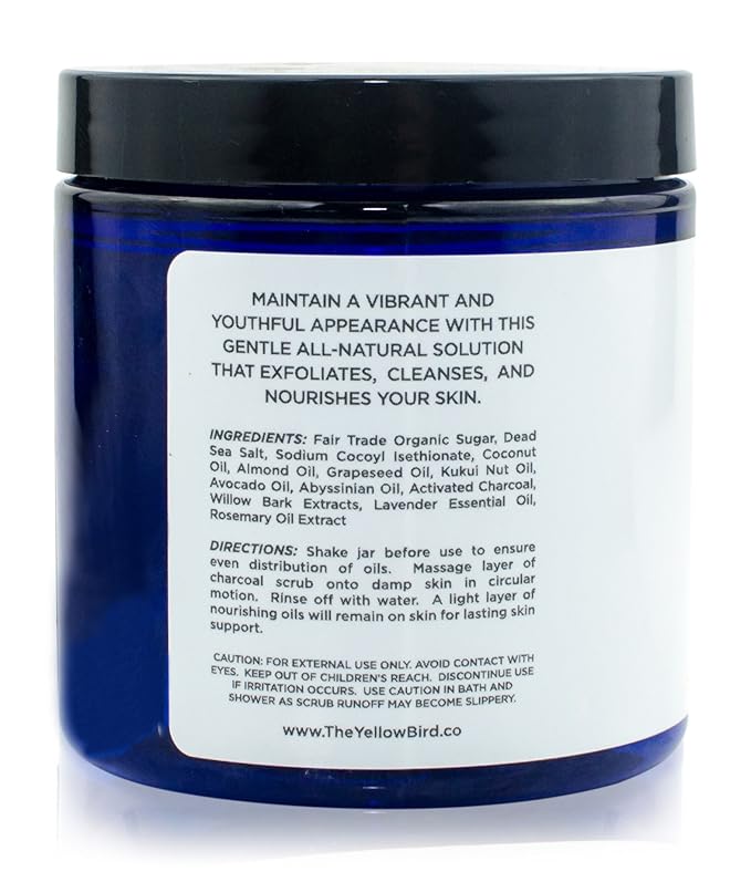 Natural Activated Charcoal Body & Face Scrub. Exfoliating Dead Sea Salt & Sugar Scrub. Deep Cleansing Pore Minimizer. Anti Cellulite, Acne, Blackhead, Scars, Wrinkle Treatment.-BrightBean Baby