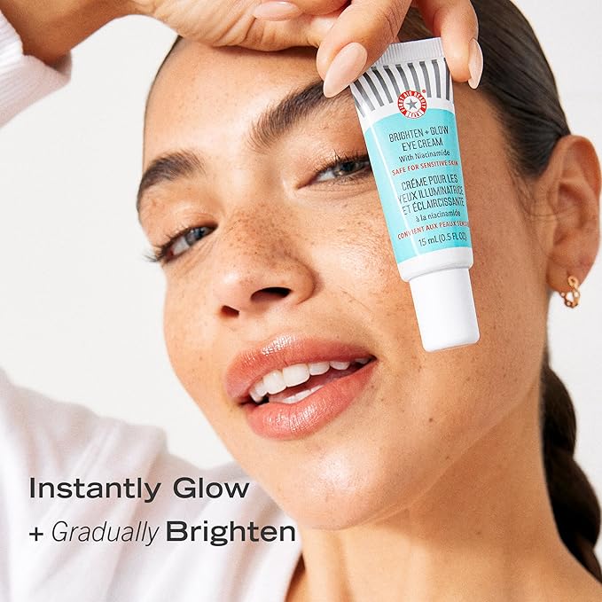 First Aid Beauty Brighten + Glow Niacinamide Eye Cream – Illuminating Brightening Cream to Help Hydrate & Reduce the Look of Dark Circles – 0.5 oz.-BrightBean Baby
