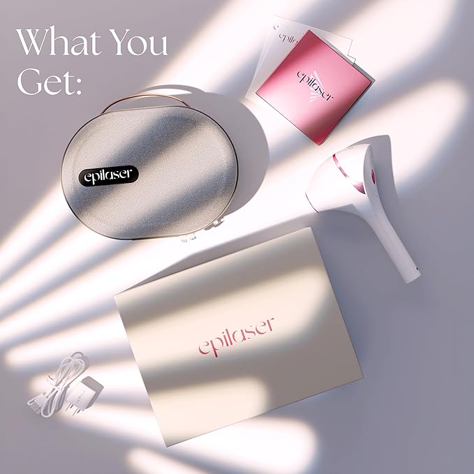 Epilaser At-Home Laser Hair Removal Device for Darker Skin, Safe, Intelligent, Clinical-Strength, Painless and Permanent Hair Removal for Face, Body, Bikini Line (Dark Skin)-BrightBean Baby