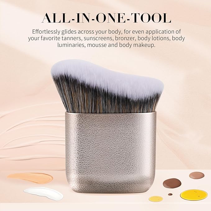 docolor Self Tanner Brush Body Makeup Brush for Flawless Face and Body Makeup, Sunless Tanner Blending Brush Body Brush for Self Tanner, Bronzer, Foundation, Vegan & Cruelty Free-BrightBean Baby