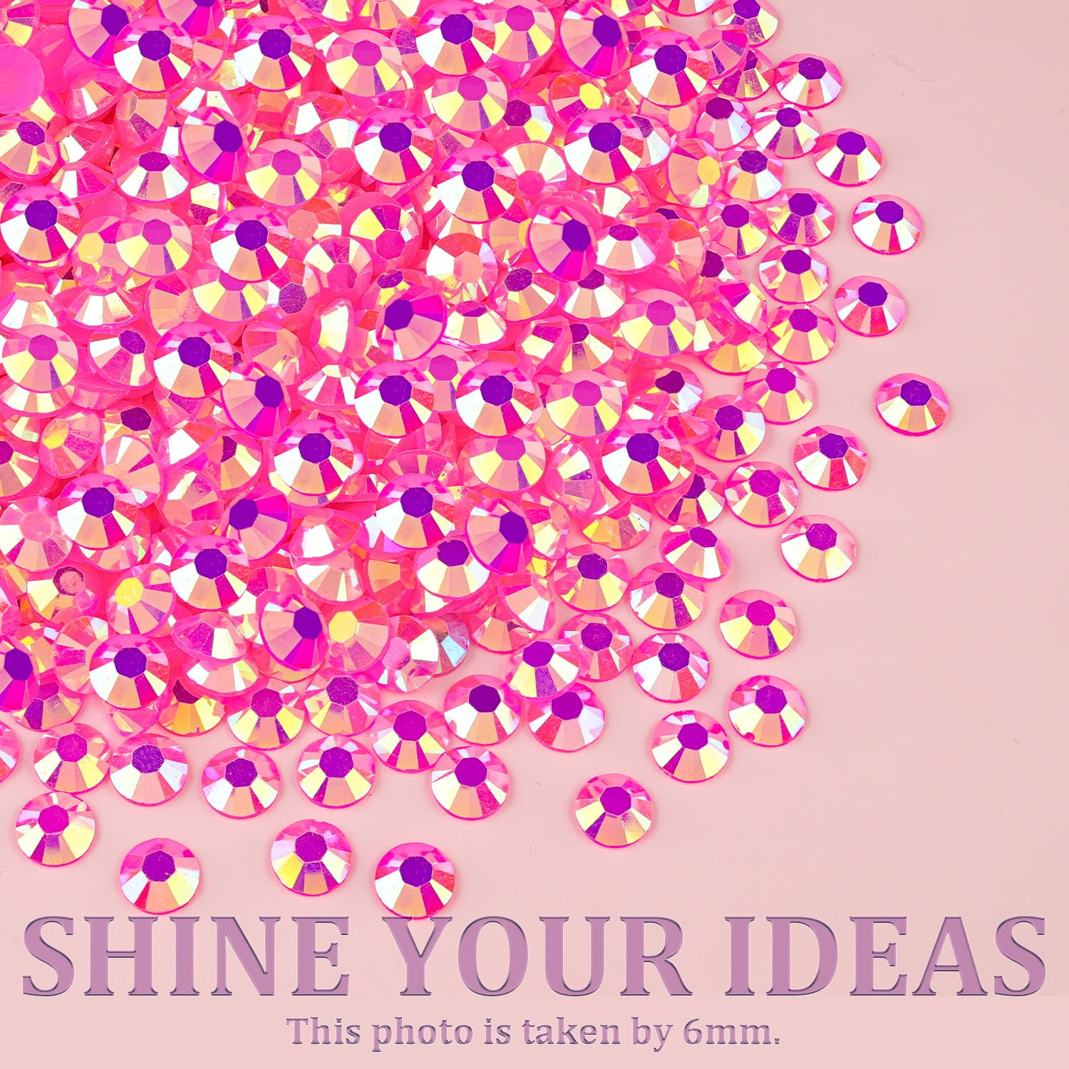 Resin Jelly Rhinestones for Crafting with B7000 Jewelry Glue, 2 Boxes Hot Pink AB Flatback Crystals with 3Pcs 10ml Glue, Bedazzling Non Hotfix Gems for DIY Tumblers Clothing Shoes Manicure-BrightBean Baby