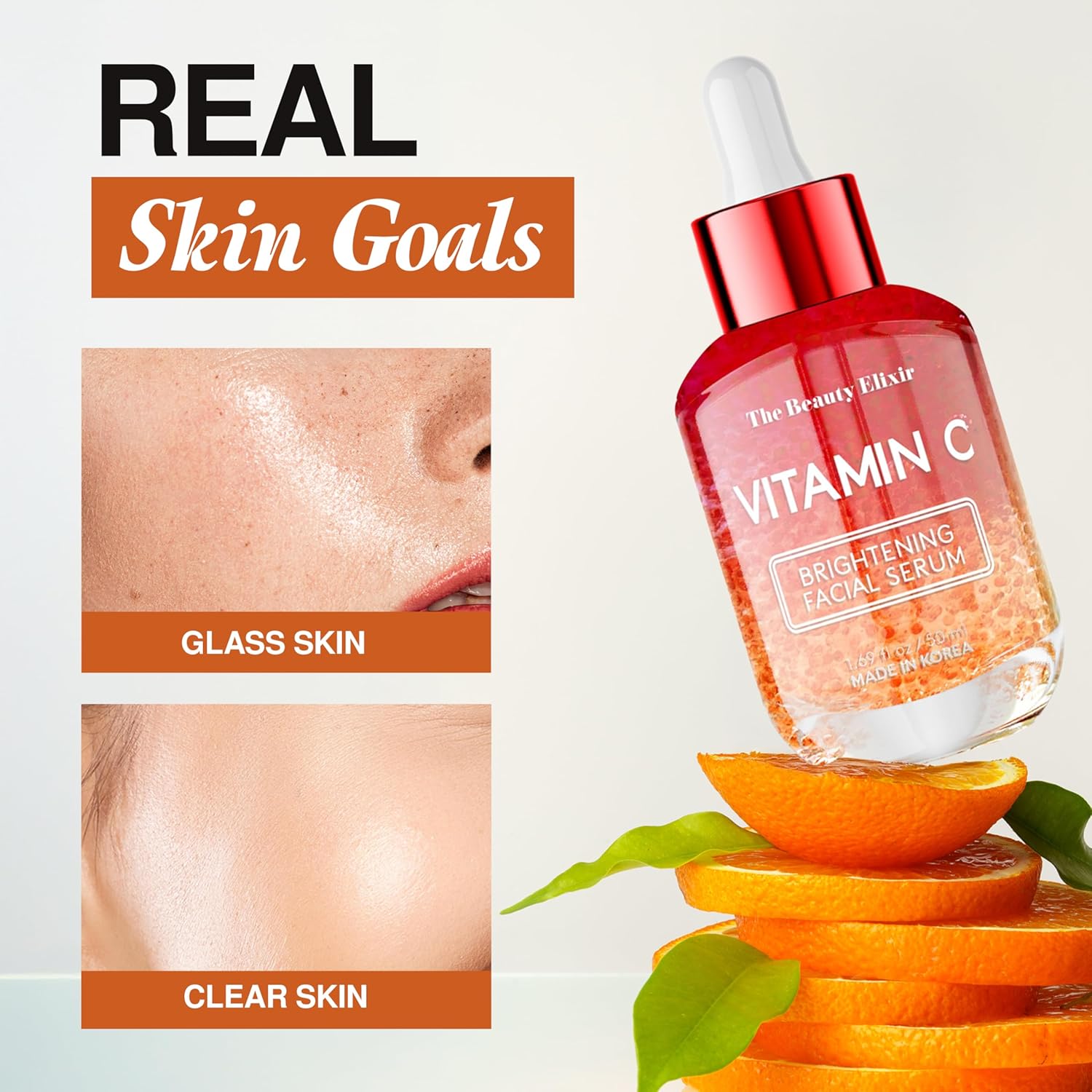 Vitamin C Serum For Face - Dermatologist Tested - Anti-Aging & Dark Spot Remover - Brightening, Clean Beauty, Cruelty-Free, Korean Skin Care for Glass Skin - All Skin Types - 1.69oz-BrightBean Baby