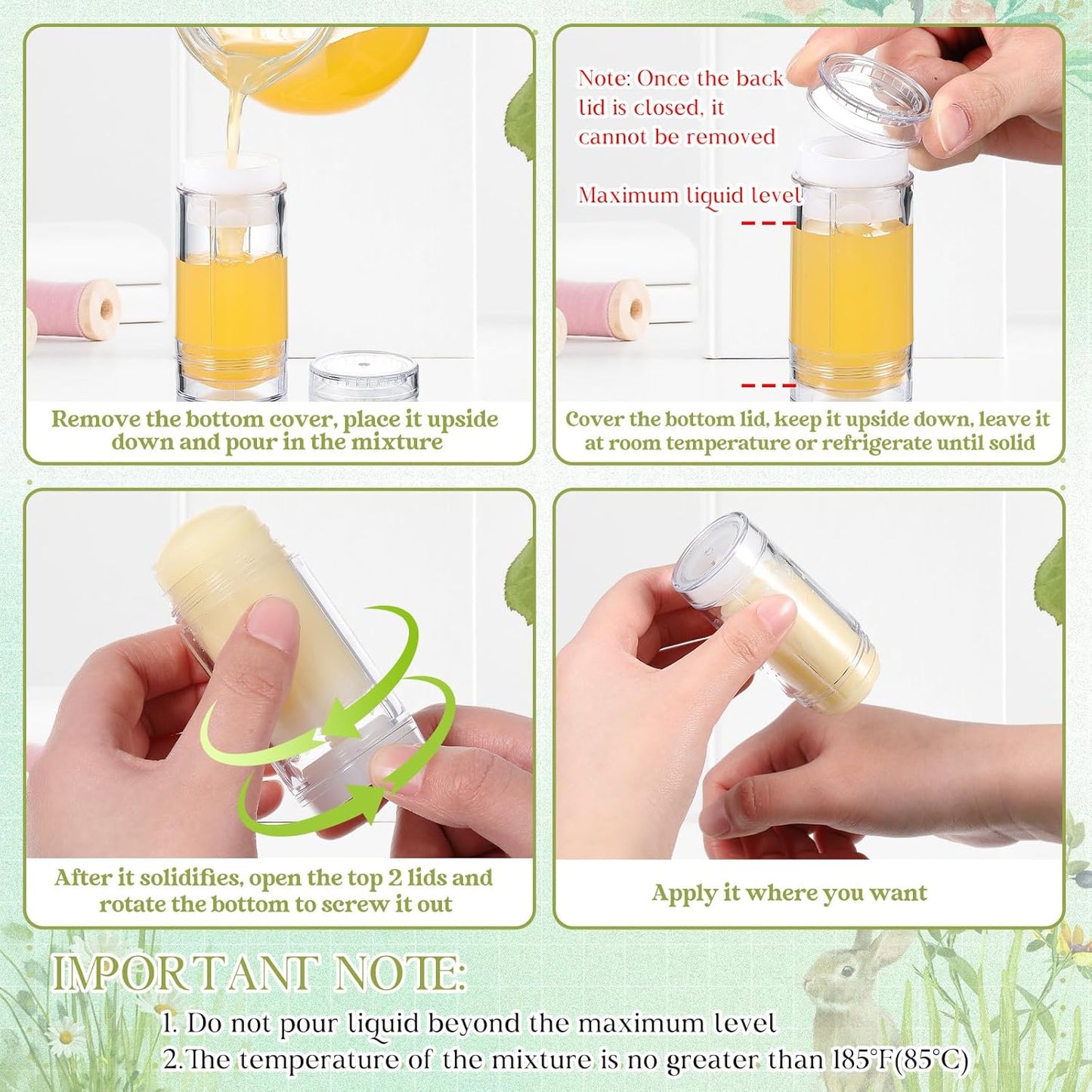 30 Pcs Empty Deodorant Containers Twist up Filling Stick Plastic Deodorant Container Refillable Bottles Bottomfill Round Lip Balm Tubes for Homemade DIY Lipstick Crayon(30 ml,Black)-BrightBean Baby