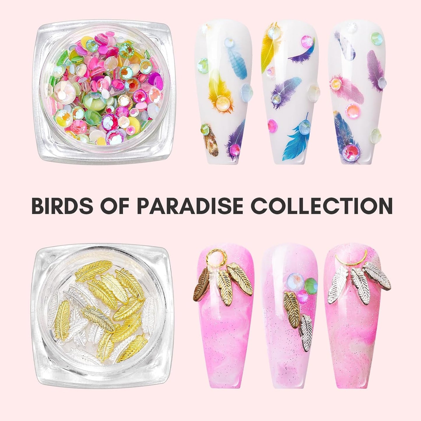 Makartt Nail Decorating Kit Including Designer Nail Stickers, Vivid and Vibrant Colorful Nails Rhinestones DIY Accessories for Nails Art and Salon-BrightBean Baby