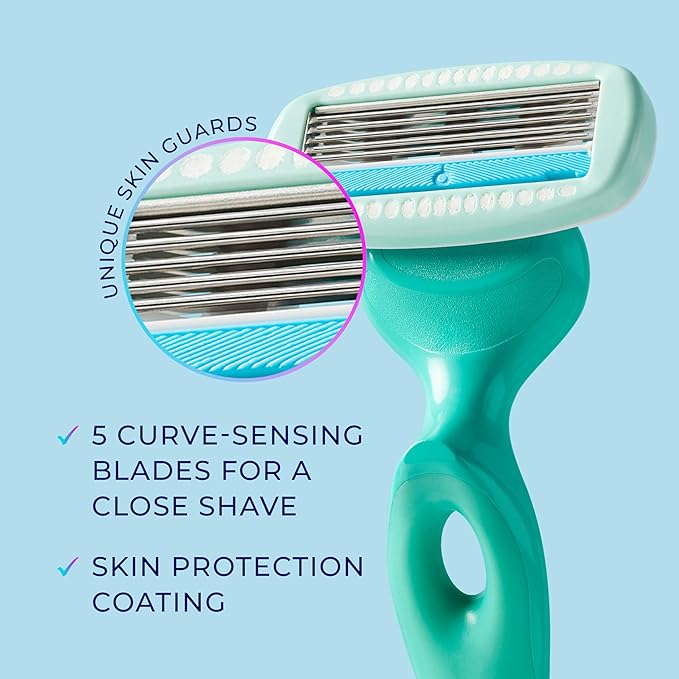 Schick Hydro Silk Ultra Sensitive Razor for Women | Womens Razor for Sensitive Skin, 5 Blade Razors for Women, Womens Razors for Shaving, Includes 1 Handle & 5 Refills-BrightBean Baby