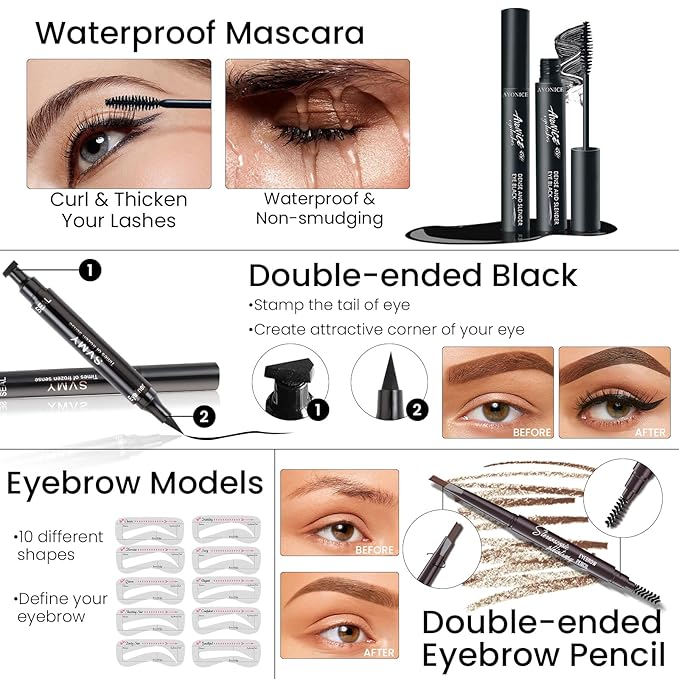 Makeup Kit for Girls Teens, Travel Makeup Kit, Facial Makeup Full Kit, Makeup Present Set for Beginners & Professionals, Cosmetic Bag Include Pigmented Blendable Eyeshadow Palette-BrightBean Baby