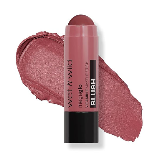 wet n wild Mega Glo Makeup Stick, Buildable Color, Versatile Use, Cruelty-Free & Vegan - Say It Ain't Rose-BrightBean Baby