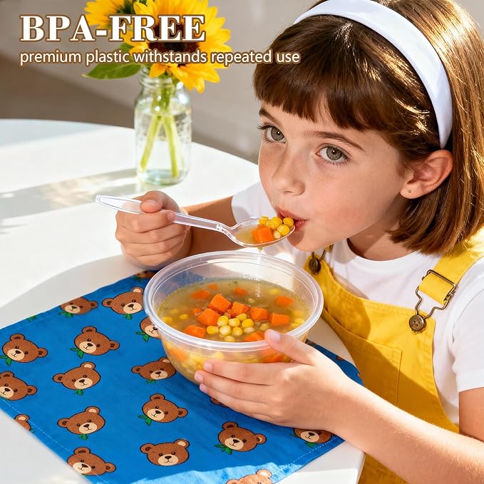 400 Count Heavy Duty Clear Plastic Spoons, Solid and Durable Disposable Spoons, BPA-Free and Heat Resistant, Premium Disposable Spoon for Party and Daily Use