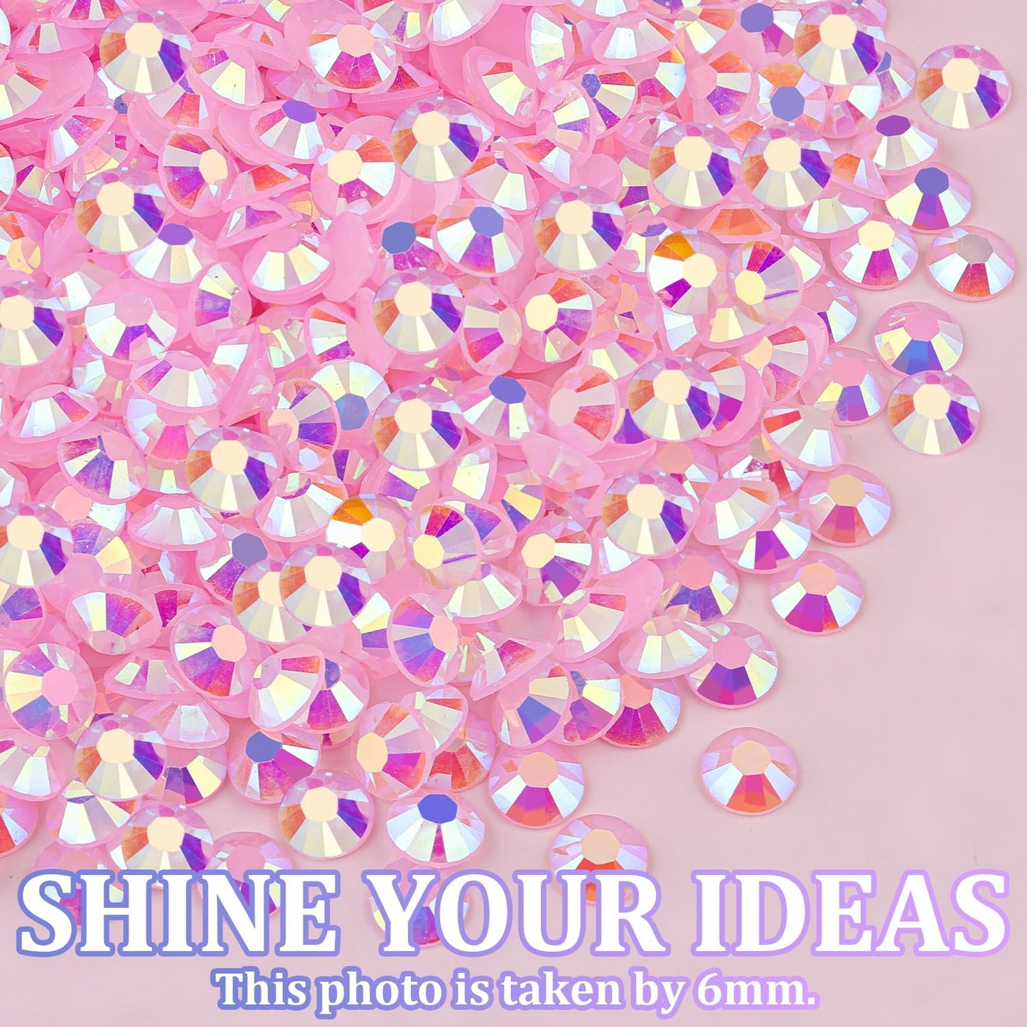 Resin Jelly Rhinestones for Crafting with B7000 Jewelry Glue, 2 Boxes Light Pink AB Flatback Crystals with 3Pcs 10ml Glue, Bedazzling Non Hotfix Gems for DIY Tumblers Clothing Shoes Manicure-BrightBean Baby