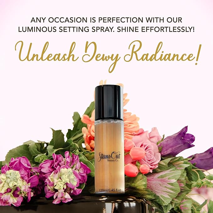 StansOut Beauty Co Bridal Glow Setting Spray | Dewy Illuminating Face Mist Fixing Spray for Makeup Finish | Long-Lasting Makeup Setting Spray for Face Paint, Dewy Finish, and Mature Skin 120ml-BrightBean Baby