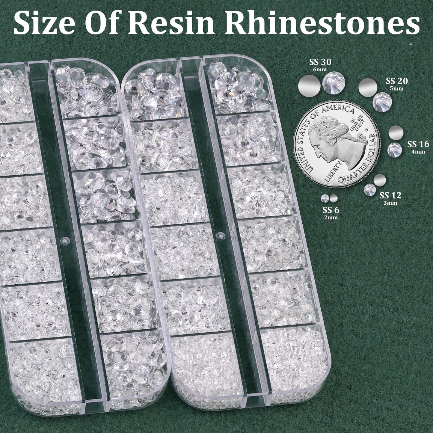 Resin Rhinestones for Crafting with B7000 Jewelry Glue, 2 Boxes Transparent Flatback Crystals with 3Pcs 10ml Glue for Bedazzling Crafts DIY Nail Art Makeup, Gems for Clothing Shoes-BrightBean Baby