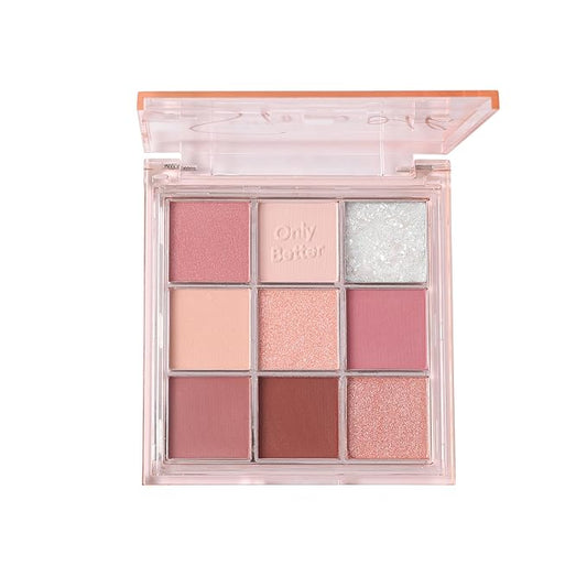 Pink Eyeshadow Palette - 9 Shades, Metallic & Shimmers, Long Lasting, Sweatproof & Waterproof-BrightBean Baby