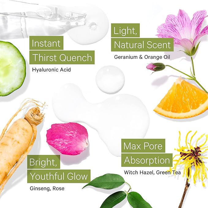 Tree To Tub Hydrating Facial Toner Spray for Dry & Sensitive Skin - Alcohol Free Witch Hazel & Rose Water Face Toner for Women & Men w/Hyaluronic Acid, Vitamin C, Organic Green Tea, Natural Ginseng-BrightBean Baby