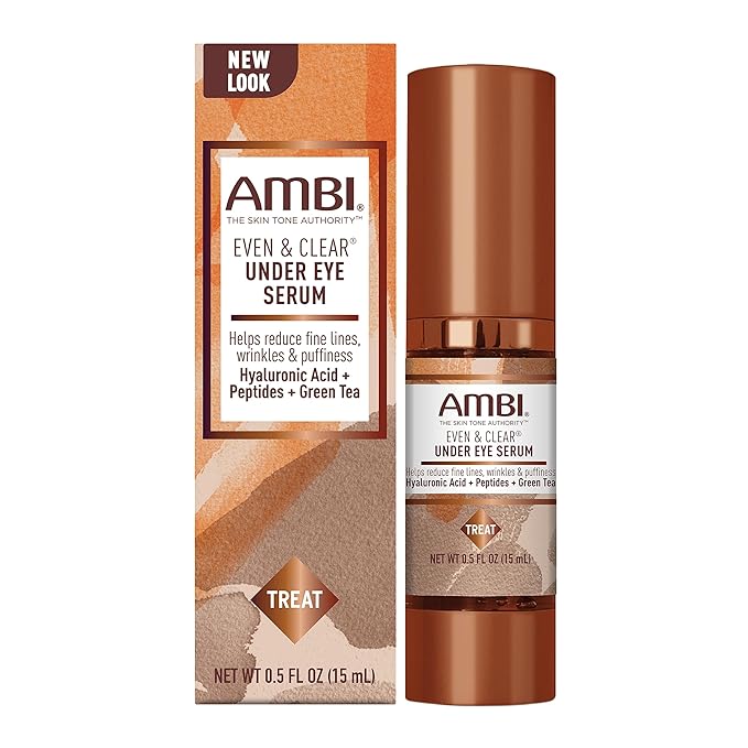Ambi Even & Clear Under Eye Serum Anti Aging Formula with Peptides and Hyaluronic Acid to Reduce Fine Lines and Wrinkles, with Cocoa Butter Cleansing Bar-BrightBean Baby