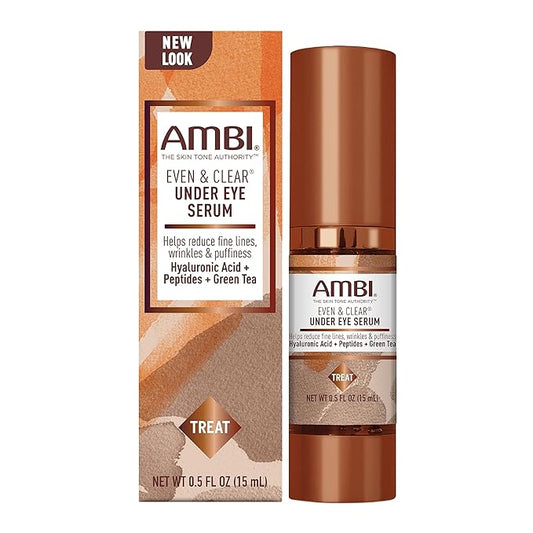 Ambi Even & Clear Under Eye Serum for All Skin Types Anti Aging Formula Features Peptides, Hyaluronic Acid, and Vitamin A to Help Reduce Fine Lines, Wrinkles, and Dark Circles , 0.5 Ounce-BrightBean Baby