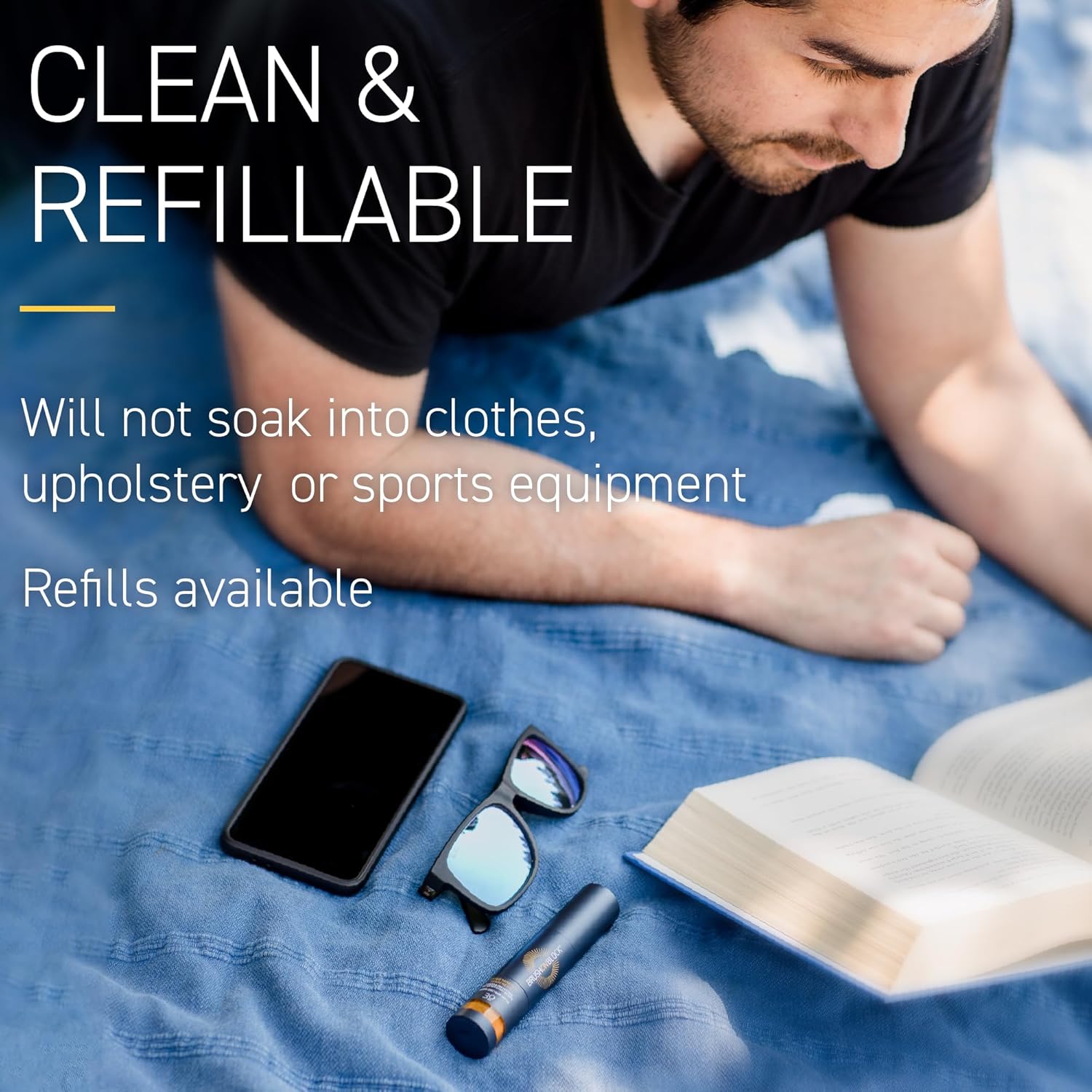 Brush On Block SPF 30 Mineral Powder Sunscreen, Touch of Tan, Refillable, Broad Spectrum, Water Resistant Face Protection, For All Skin Types, Subtle Hint of Color, Reef Friendly, Mfg in USA-BrightBean Baby