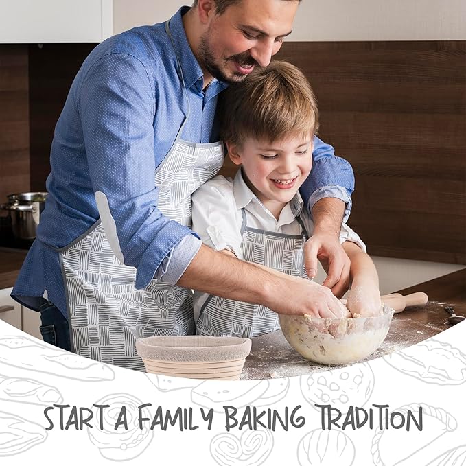 Mini Oval Proofing Set (6.5inch, set of 5), Sourdough Proofing Baskets Bread Dough Rising Bowls w/Liners for Home Sourdough Bakers Baking