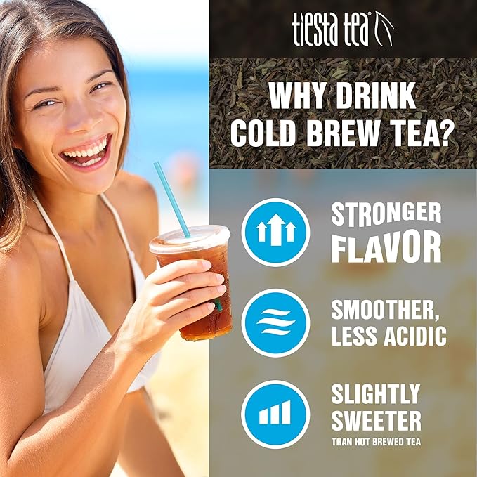 Tiesta Tea - Orange Tango Cold Brew, Loose Leaf, Premium Blend, Non-Caffeinated,10 Tea Packets, Brews One 64oz Pitcher