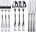 Prestee 600 Plastic Silverware Set, Silver Plastic Utensils, Disposable Flatware Set with Forks 200, Spoons, Knives, Heavy-Duty Bulk Silverwares for Christmas Parties and Events