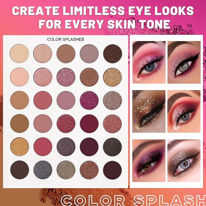 Black Grey Eyeshadow Makeup Palette + 15 Brushes Set, 86 Colors Matte Glitter Highly Pigmented Long Lasting Eye shadow, Blush, Contour, Highlighter All in One Make Up Kit for Halloween & Daily Use-BrightBean Baby