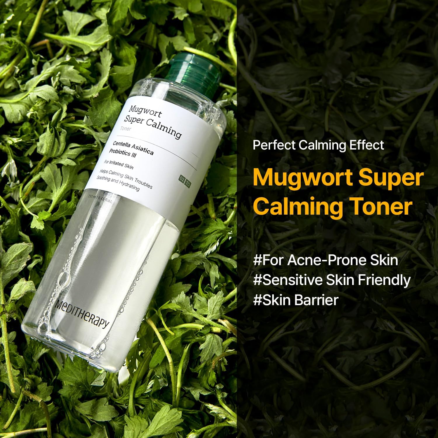 Mugwort Super Calming Toner - Korean Hydrating Toner for face, Purifying Mugwort Essence, Soothing, Calming, Refreshing Facial Toner for Oily, Dry, and Sensitive Skin, Daily Skin Care, 8.45 fl.oz-BrightBean Baby