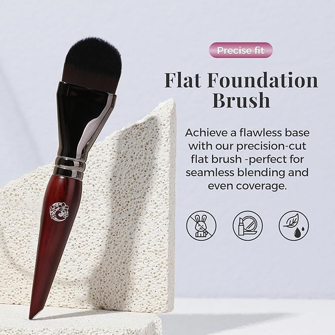 ENERGY Foundation Brush for Liquid Makeup DIY Facial Mask Premium Soft Bristles Contour Face Brush for Blending Liquid, Cream, Eye Mask, Under Eye Concealer Vegan Flat Cosmetic Makeup Tool-BrightBean Baby