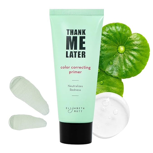 Elizabeth Mott Thank Me Later Color Correcting Face Primer - Niacinamide and Cica Soothes and Neutralizes Uneven Skin Tone and Facial Redness - Grips Makeup for Long-Lasting Wear - Cruelty-Free, 30g-BrightBean Baby