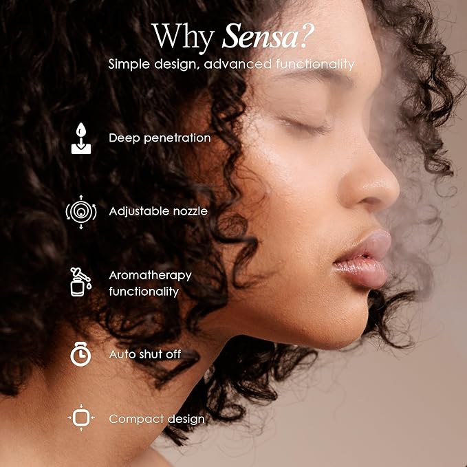 Sensa | Nano Ionic Facial Steamer by Project E Beauty | Deep Pore Cleansing | Warm Mist Sprayer | Detoxify & Clarify Complexion | Moisturize & Hydrate | Home Face Sauna | with 3 Essential Oil Baskets-BrightBean Baby
