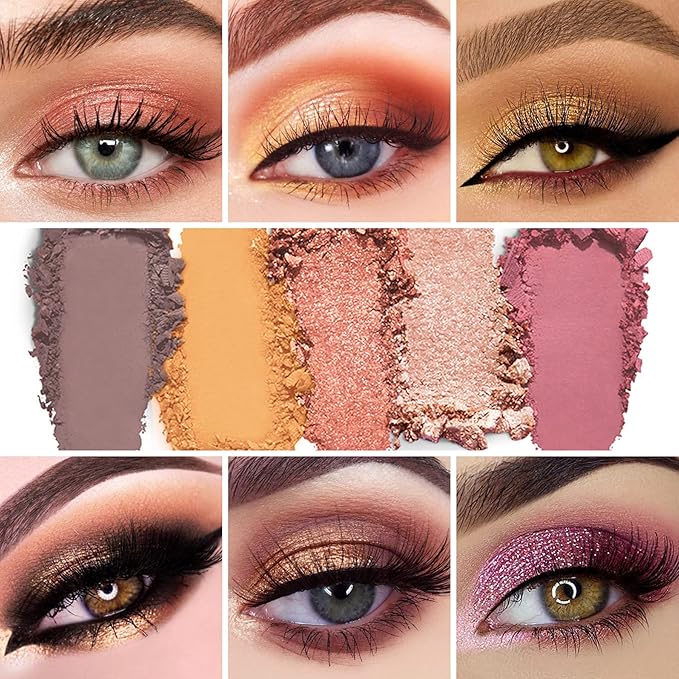 Matte Eyeshadow Palette, Nude Eyeshadow Palette Makeup Set, Matte Shimmer High Pigmented Blending Powder Velvet Texture Eye Shadow Kit-BrightBean Baby