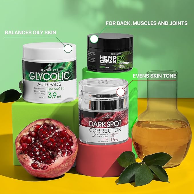 Skincare Gift Set, 10 Anti-Aging Beauty Products for Women & Men, Facial Creams & Moisturizers, Hair Growth Serum, & Hemp Cream, for Hair, Neck, Dark Spots, Scars, Dark Circles, & Dry Skin-BrightBean Baby