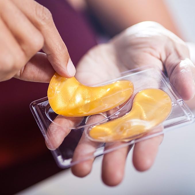 24k Gold Collagen Eye Mask: Hydrogel Under Eye Patches with Collagen & Hyaluronic Acid - Hydrating Under Eye Mask for Dark Circles, Puffy Eyes, & Under Eye Bags - Cooling Gel Treatment Pads - 15 Pairs-BrightBean Baby