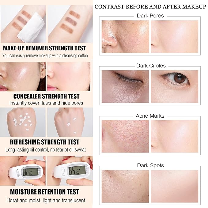 Glow Contour Face Liquid Foundation Bronzer Highlighter Illuminator Moisturize Cream Contour Concealer Blendable & Smooth Glowing Skin Lightweigh Luminizing Long Lasting Face Contouring Makeup-BrightBean Baby