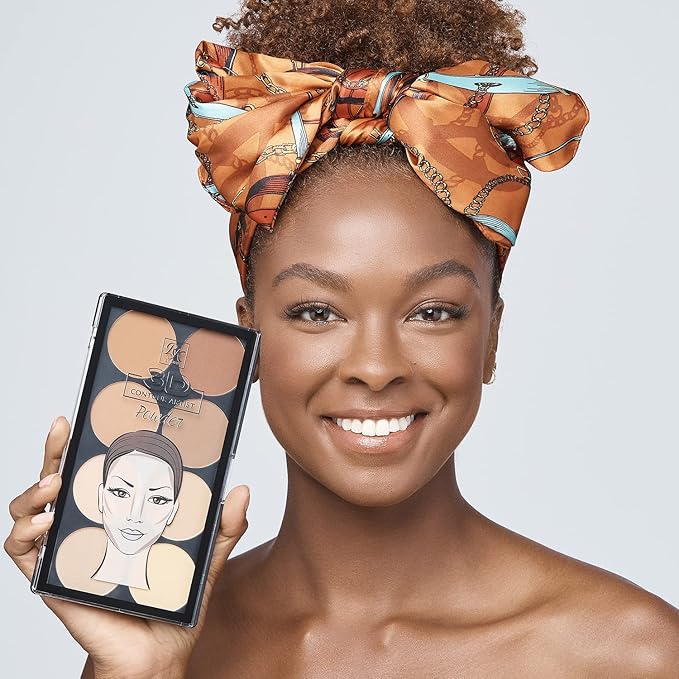 Ruby Kisses 3D Powder Contour Palette Medium Dark Define your cheekbones, perfect your nose, and sculpt your jawline-BrightBean Baby