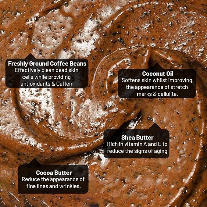 Cocoon Dak Lak Coffee Scrub Body, Exfoliating Body Scrub Organic with Coconut & Shea Butter, Dead Skin Remover for Body, Moisturizing Body for Sensitive Skin, Fragrance Free | Gift for Coffee Lovers-BrightBean Baby